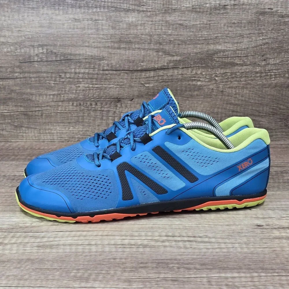 Xero Shoes HFS II Men's Size 11.5 Blue Neon Green Running Shoes (XY08-11/SS24)